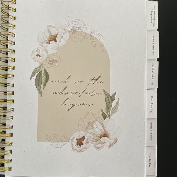 Nook‎ Theory Comprehensive Wedding Planner and Keepsake Spiral Bound Floral Gold - Picture 3 of 8